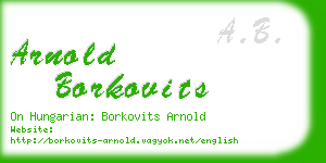 arnold borkovits business card